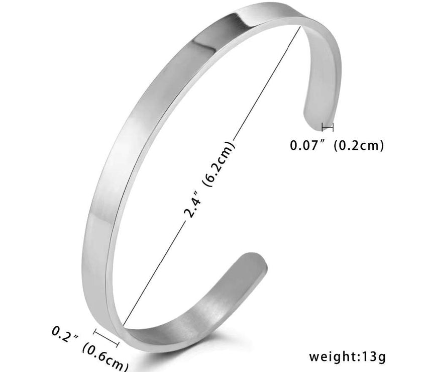 Stainless Steel Pearsonalized Bracelet Name Character Letter Engraved Custom Cuff Bangle Women Men Fashion Jewelry Dropshipping