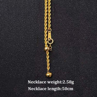 YUNLI Real 18K Gold Twisted Chain Necklace Simple Style Pure AU750 Hemp Rope Chain for Women Fine Jewelry Gifts