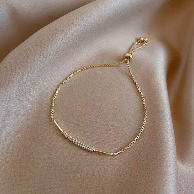 14K Real Gold Plated Fashion Jewelry Micro-Inlaid Zircon Elegant Bracelates for Woman Holiday Party Daily Luxury Bracelate
