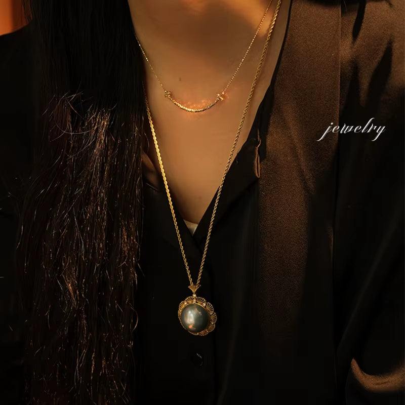 YUNLI Real 18K Gold Twisted Chain Necklace Simple Style Pure AU750 Hemp Rope Chain for Women Fine Jewelry Gifts