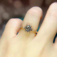 Crackling Moissanite Gemstone Ring for Women Jewelry Engagement Ring for Wedding Real 925 Silver Rose Gold Plated Birthday Gift