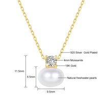 18K Gold Necklace Pendant round Natural Freshwater Pearl AU750 Yellow Gold Pendant Women'S Fine Jewelry Gift with Certificate
