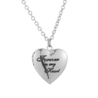 Love Heart Secret Message Locket Necklace Pendant DIY Photo Picture Locket Vintage Gift for Lover Couples Custom Message