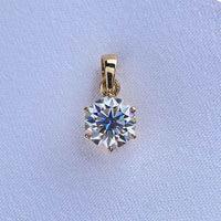 Real 18K White Gold Pendant 1CT Moissanite Necklace 6.5MM VVS Lab Diamond Rose Gold Fine Jewelry for Women Engagement Gift Au750