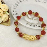 Real Gold Au999 Bracelet Jewelry Fashionable Pure Gold Pixiu Transfer Bracelet Attracting Wealth and Treasure Gold 24K Bracelet