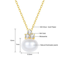 18K Gold Necklace Pendant round Natural Freshwater Pearl AU750 Yellow Gold Pendant Women'S Fine Jewelry Gift with Certificate