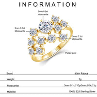 GRA Certified Total Is 1.5Ct Full Moissanite Ring Woman with Many Stones Silver Infinity Trend Jewelry for Engagement New In