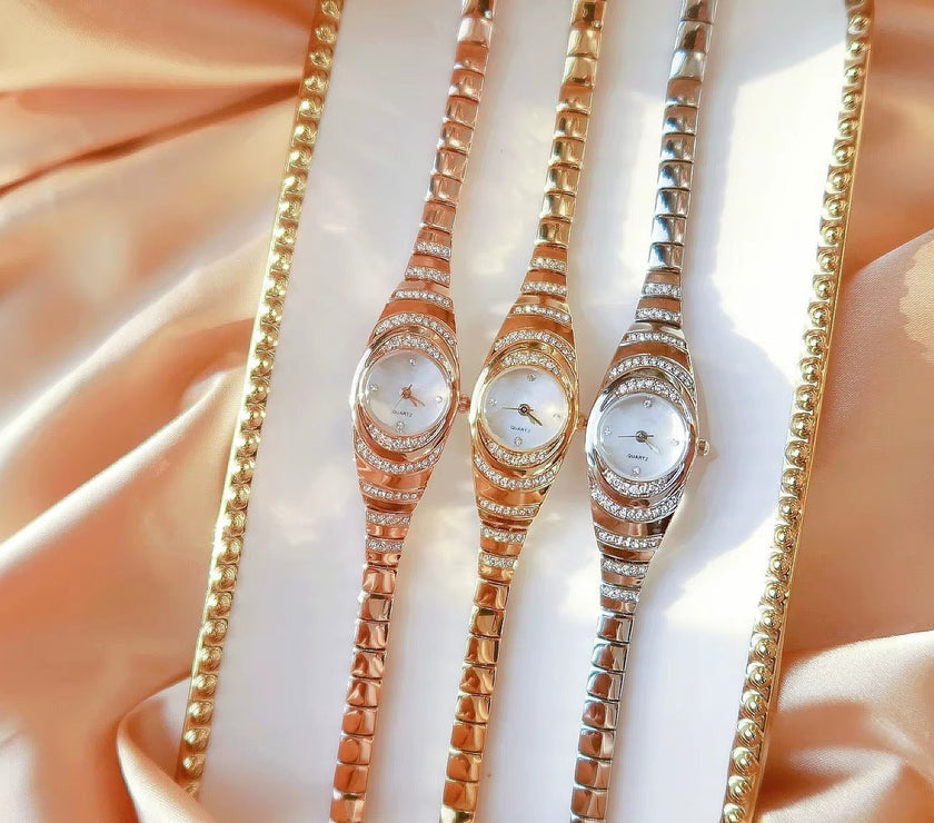 Ladies Quartz Wrist Watches Dress Watch Women Crystal Diamond Watches Gold Silver Clock Women Montre Femme