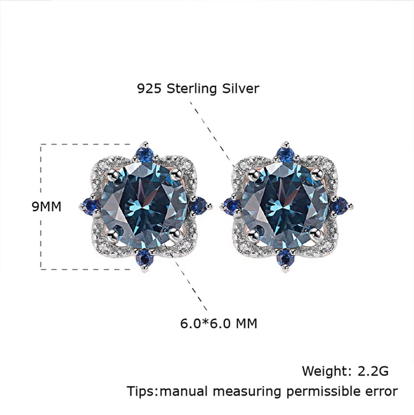 Real 925 Sterling Silver Jewelry Sets London Blue Topaz Created Gemstone for Women Birthday Wedding Fine Jewelry Rose Gold Plate