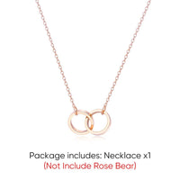 Women's Red Eternal Rose Teddy Bear with Stainless Steel Custom Names Necklace Jewelry Gifts Set for Woman Valentine'S Gift