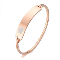 Free Engraving Medical Alert Bracelet Non Allergenic Surgical Steel ID Cuff Bangle Bracelets for Women Jewelry