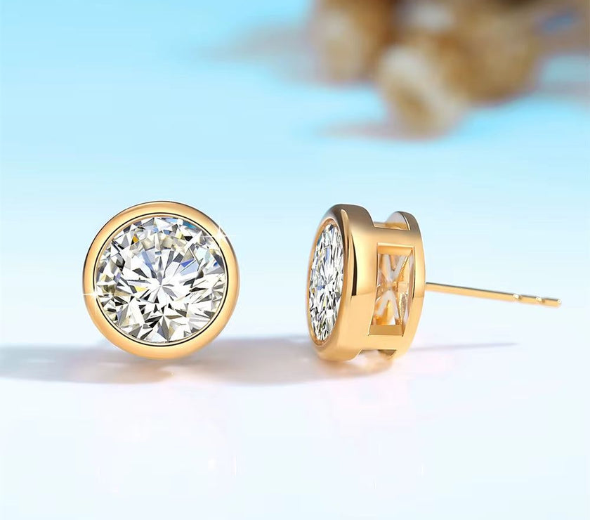 Moissanite Earrings 18K Gold 100% Real with Certificate Luxury AU750 Jewelry for Women K Gold Earring Studs Trend Present