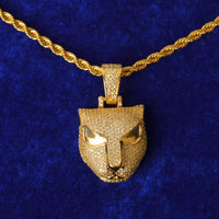 Animal Leopard Head Pendant Real Gold Plated Rapper Hip Hop Jewelry