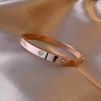 Style Luxury Bijoux Pulseira Feminina Bangle Ring Set Stainless Steel Jewelry Fit Lover Female Crystal Bracelets Rings Fashion Women