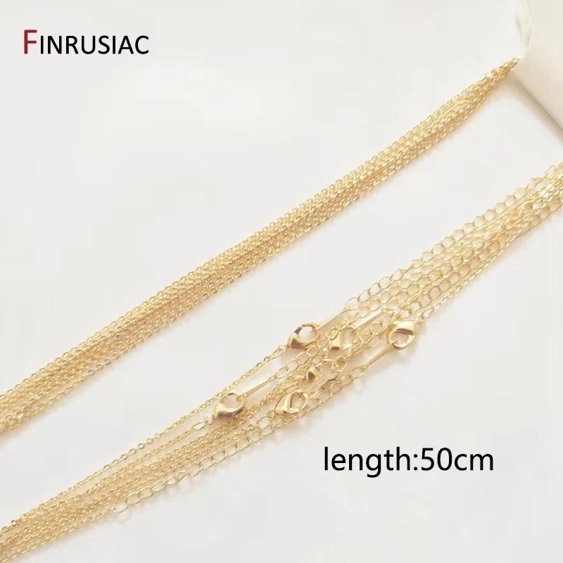 1.4Mm Thickness,Real Gold Plated Metal Thin Chain for Necklace Making, DIY Jewelry Making Chain Wholesale