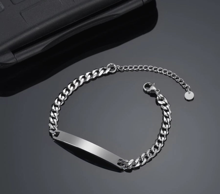 Sifisrri Engraved Name Letter Date Bracelets Women Men Stainless Steel Adjustable Bangles for Boys Girls Kids Jewelry Gift