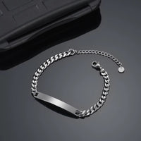 Sifisrri Engraved Name Letter Date Bracelets Women Men Stainless Steel Adjustable Bangles for Boys Girls Kids Jewelry Gift