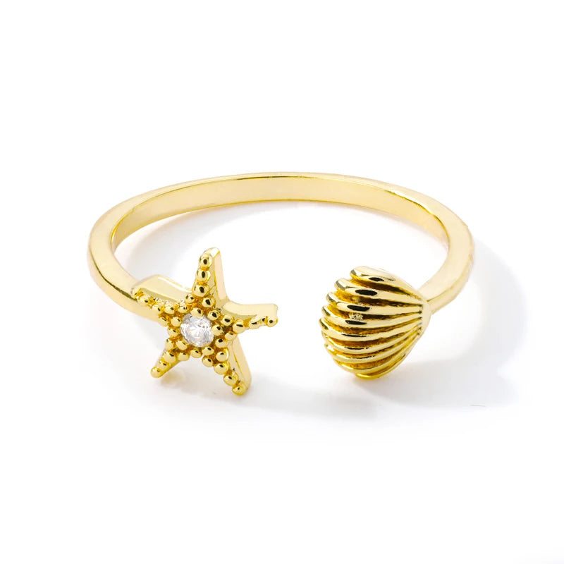 Christmas Zircon Moon Rings for Women Stainless Steel Glowing Moon Star Adjustable Finger Ring Aesthetic Wedding Jewelery Gift Bague Femme