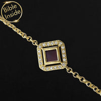  Jewelry  Christianity Bracelet with Nano Bible - Royal Frame Bracelet