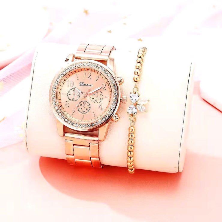 Women'S Watches Geneva Classic Luxury Rhinestone Watch Women Watches Ladies Fashion Gold Watch Clock Reloj Mujer Montre Femme