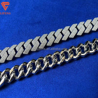 Custom Fine Jewelry Mens Iced Out Moissanite 18MM Cuban Necklace Hip Hop 4 Rows Diamonds Bling 925 Silver Cuban Link Chain
