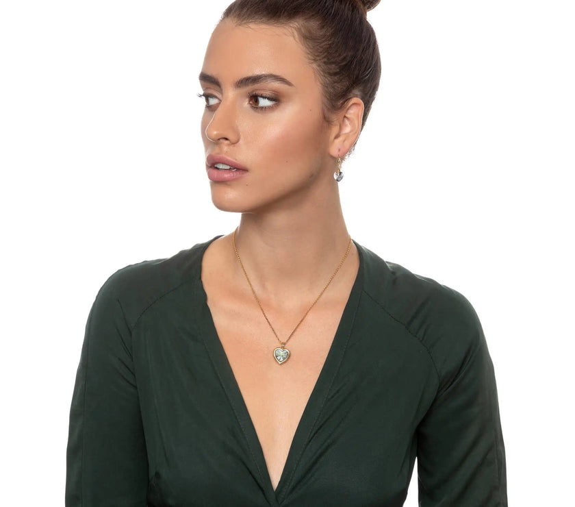 Gold Plated Silver Heart Pendant I Love You Necklace 120 Languages 24k Gold Inscribed