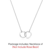 Women's Red Eternal Rose Teddy Bear with Stainless Steel Custom Names Necklace Jewelry Gifts Set for Woman Valentine'S Gift