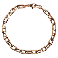 Thick Flat Rounded Rectangle Gold-Color Link Chain Necklace Men Women Stainless Steel Fashion Jewelry 1 Piece