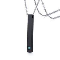 Custom Long Vertical Bar Necklace for Women Men Engrave Persoanlized Name Initial Pendant Stainless Steel Inspiration Gifts