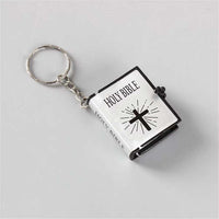  Style Gold Color Mini Holy Bible Keychain Real Paper Can Read Key Chain Pendant Keyring Fashion Religious Jewelry A865