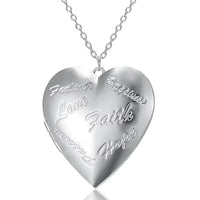 Love Heart Secret Message Locket Necklace Pendant DIY Photo Picture Locket Vintage Gift for Lover Couples Custom Message