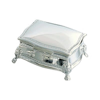 Elegant Nickel Plated Figaro Rectangular Jewelry Box with Engravable Cover