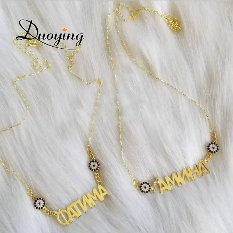 Custom Baby Name Necklaces Personlized Zircon Footprint Nameplate Bar Bracelet Letter Engraved Cute Brooch Pin Jewelry