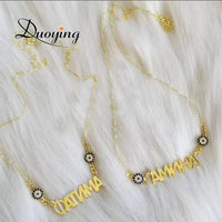Custom Baby Name Necklaces Personlized Zircon Footprint Nameplate Bar Bracelet Letter Engraved Cute Brooch Pin Jewelry