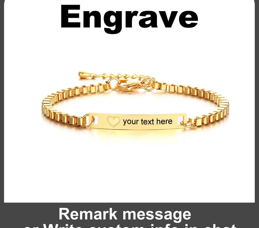 Personalize Name Bracelet for Baby Boy Girl Figaro Chain Smooth Bangle Link Gold Tone No Fade Safty Jewelry 12Cm to 15Cm