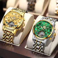 Mechanical Watches Automatic Watch Men Waterproof Stainless Steel Strap Skeleton Gold Watch Male Wristwatch