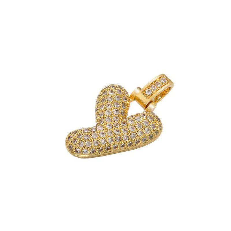 Women ZHUKOU Delicate and Fat 26 Gold Color Letter Pendant for Women Handmade DIY Necklace Earrings Jewelry Accessories Mode: VD614