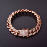 Miami Cuban Link Bracelet for Men Real Gold Plated Hip Hop Jewelry