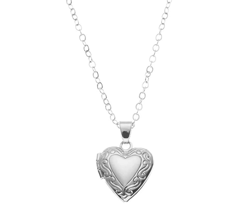 Love Heart Secret Message Locket Necklace Pendant DIY Photo Picture Locket Vintage Gift for Lover Couples Custom Message