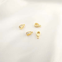 Brass Micro Pave Cubic Zirconia Pendant Bails Pinch Clips Necklace Connector Jewelry Components Metal Hook Accessories Findiuan