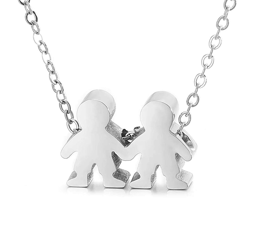 Boy Girl Kid Pendant Women Necklace Name Date Child Family Jewelry Engraved Stainless Steel Gold Color Jewelry