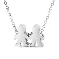 Boy Girl Kid Pendant Women Necklace Name Date Child Family Jewelry Engraved Stainless Steel Gold Color Jewelry