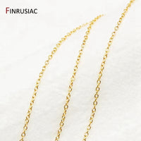 14K Real Gold Plated Chain for Jewelry Making 1.2Mm 1.6Mm 2.0Mm Thin Chain Wholesale Handmade DIY Jewelry Findings