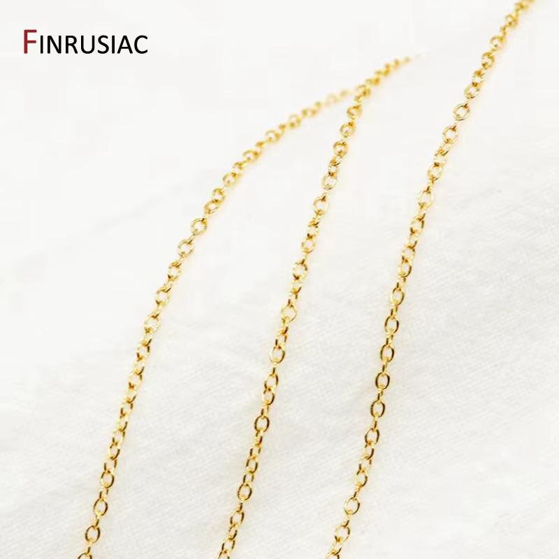 14K Real Gold Plated Chain for Jewelry Making 1.2Mm 1.6Mm 2.0Mm Thin Chain Wholesale Handmade DIY Jewelry Findings