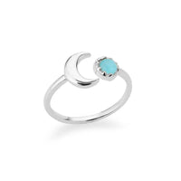 Christmas Zircon Moon Rings for Women Stainless Steel Glowing Moon Star Adjustable Finger Ring Aesthetic Wedding Jewelery Gift Bague Femme