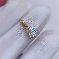 Real 18K White Gold Pendant 1CT Moissanite Necklace 6.5MM VVS Lab Diamond Rose Gold Fine Jewelry for Women Engagement Gift Au750