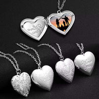 Love Heart Secret Message Locket Necklace Pendant DIY Photo Picture Locket Vintage Gift for Lover Couples Custom Message