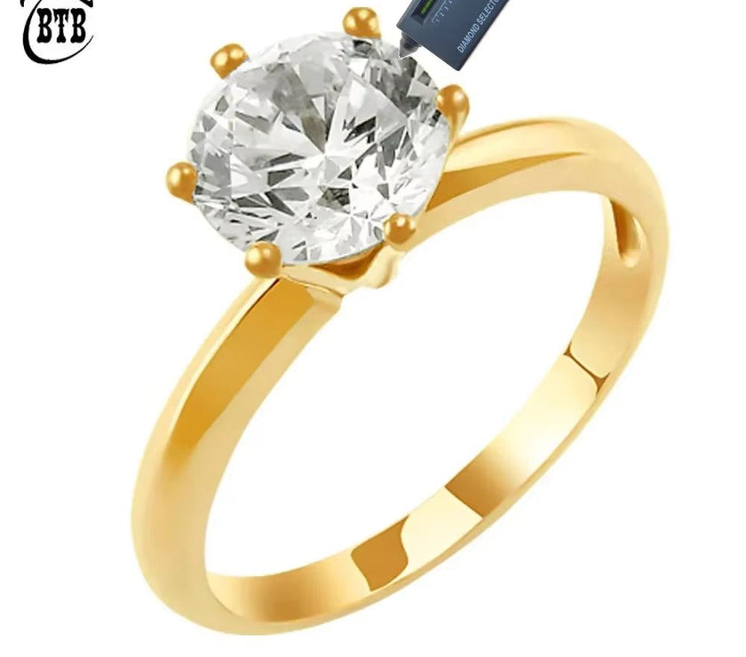 Real Moissanite D Color 18K Gold Engagement Rings for Women Luxury Wedding Jewelry