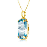 Wedding Gifts Jewelry  14K Gold Real Pendant for Women 925 Sterling Silver Pendants and Necklaces Birthstone Aquamarine Fine Jewelry Wedding Gifts