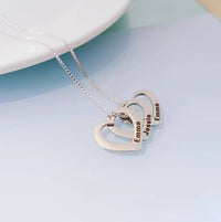 Elegant Customized Name Necklace for Women Stainless Steel Heart Carving Pendant Family Jewelry Choker Girlfriend Gift Bijoux Femme